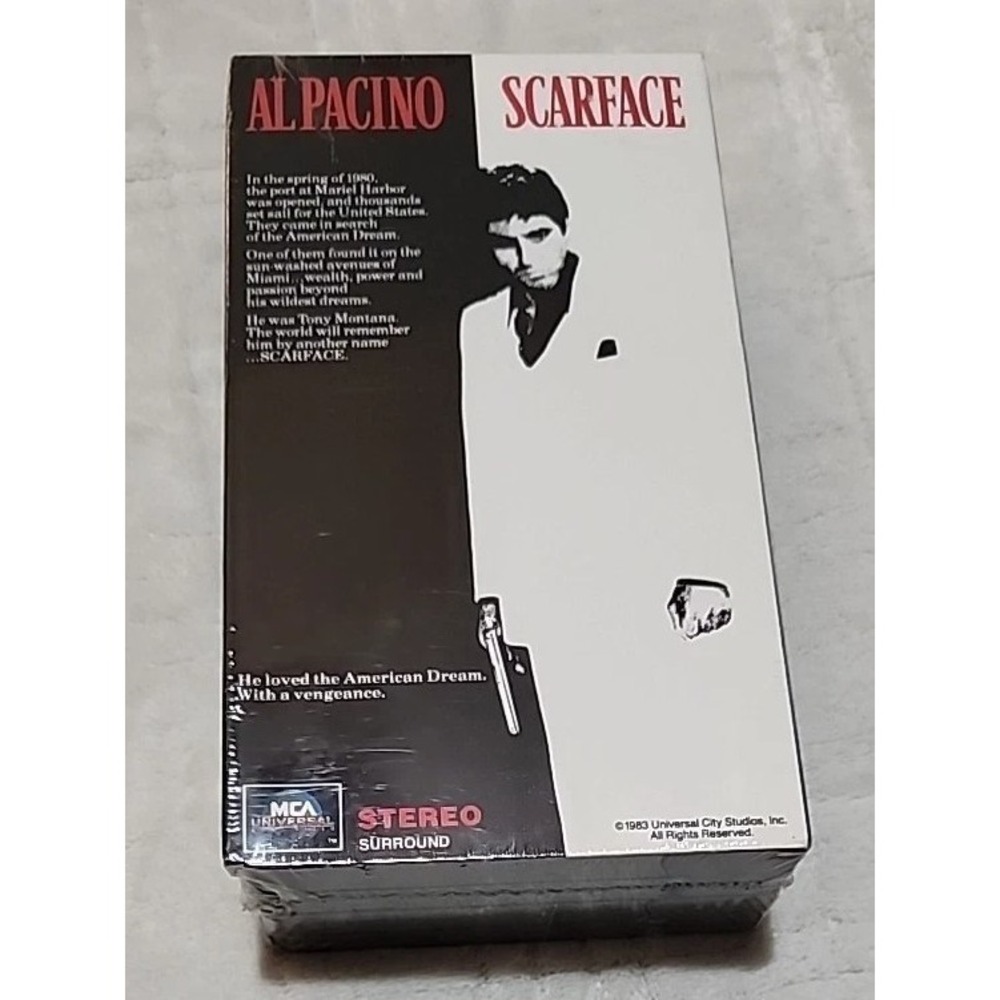 SCARFACE VHS 2 Cassette Sealed in‎ Plastic MCA Watermark Home Video 1990 Release